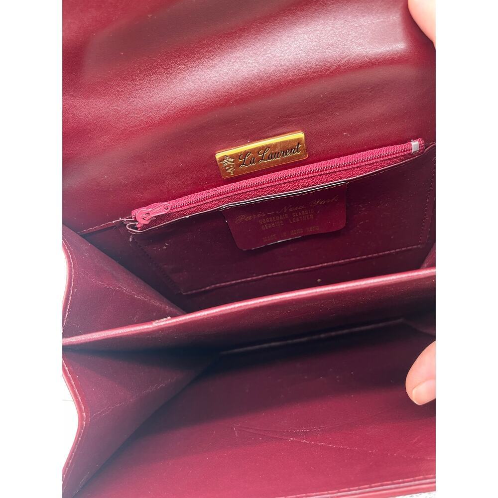 LA LAURENT Vintage Textured Horse Hair Accordion Bag, Combination Lock Closure - Picture 8 of 13